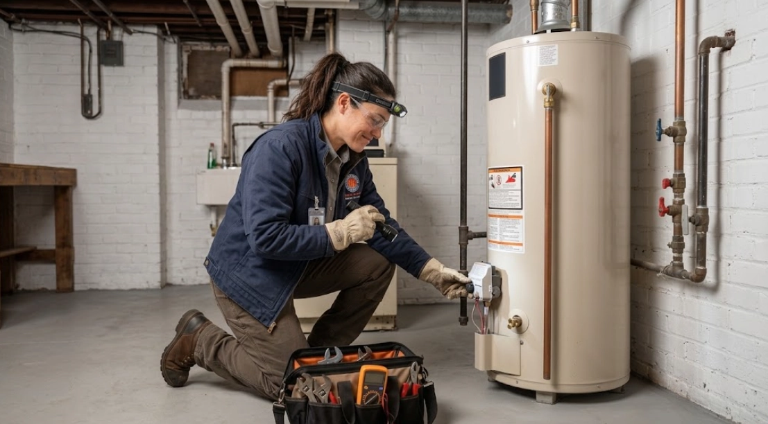 water heater repair Upper East Side Manhattan technician troubleshooting system